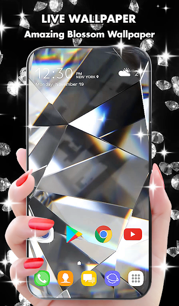 Diamond Live Wallpaper & Animated Keyboard - скриншот 1