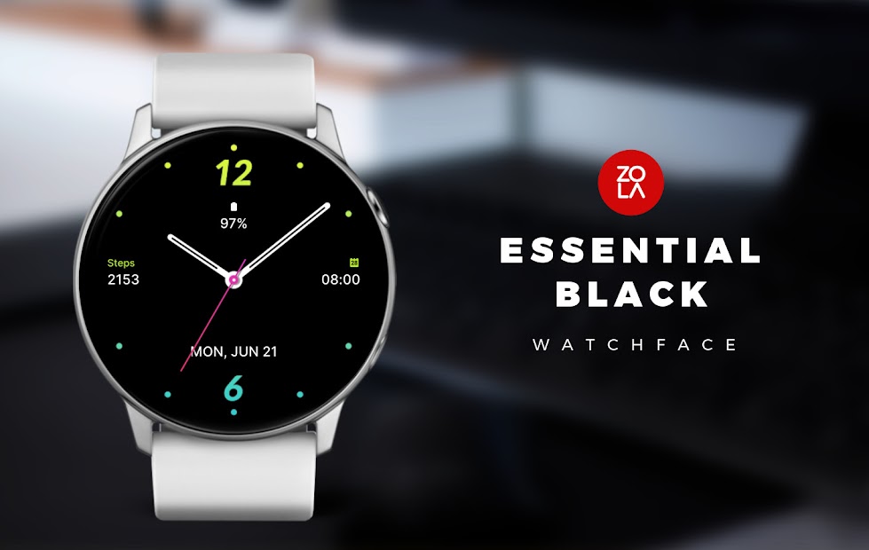 Essential Black Watch Face - скриншот 1