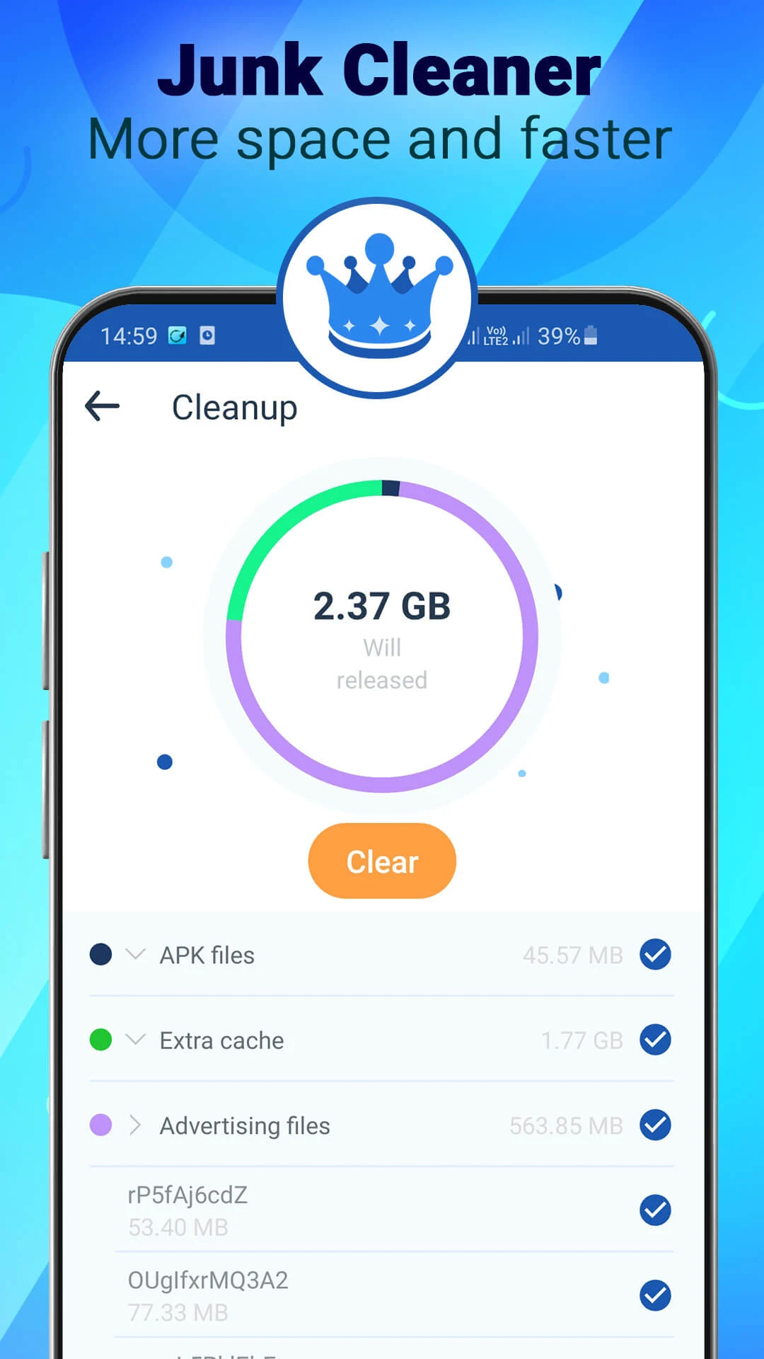 Sweep Cleaner: очиститель кеша и ненужных файлов - скриншот 1